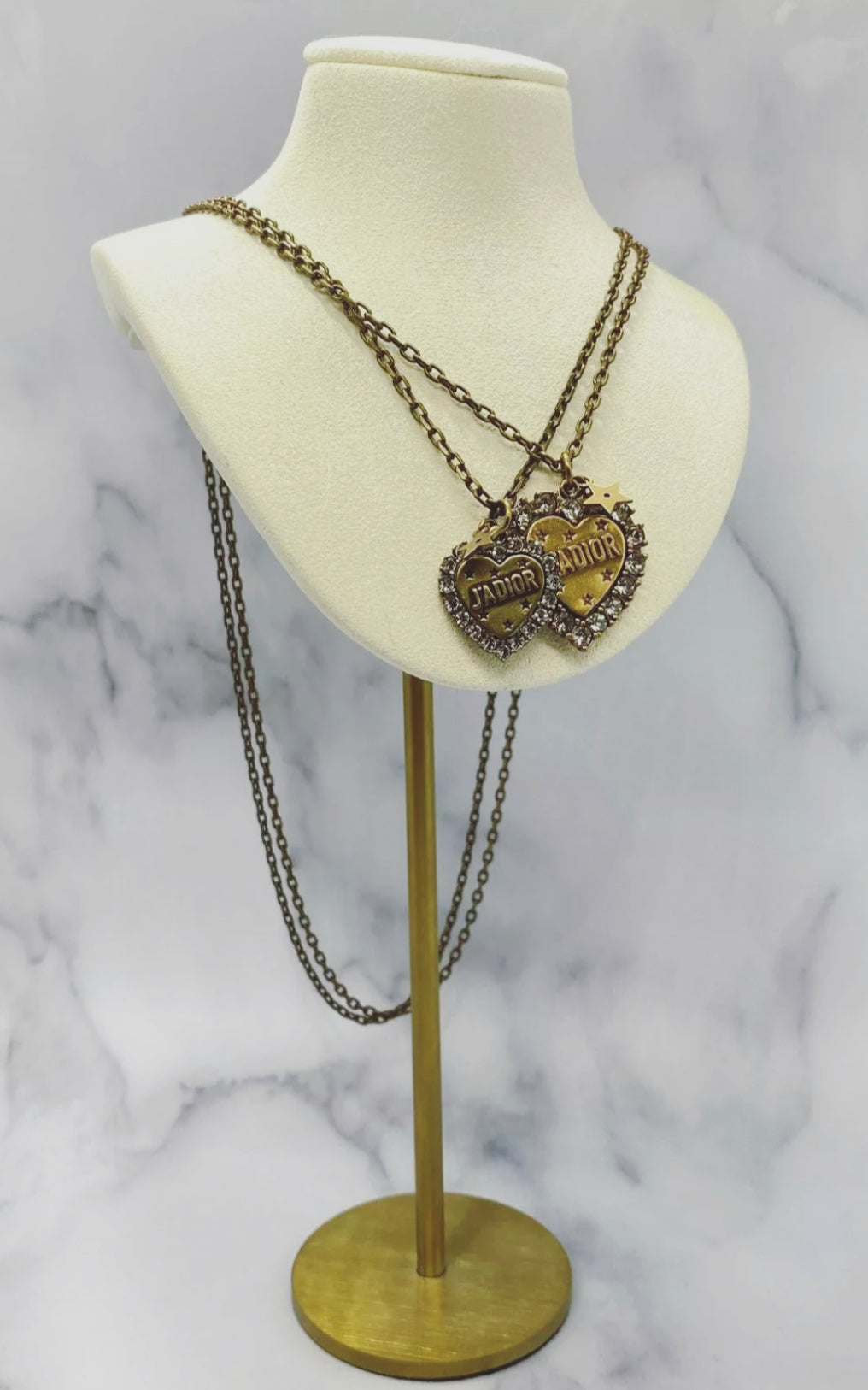 Dior Women J adior Necklace Antique Gold-Finish Metal and Multicolor  Crystals