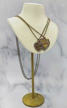 Load image into Gallery viewer, Repurposed J’Adior Crystal Heart &amp; Stars Charm Necklace