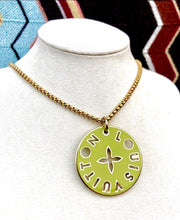 Load image into Gallery viewer, Repurposed Turquoise &amp; Green Reversible Louis Vuitton  X~Large Charm Necklace