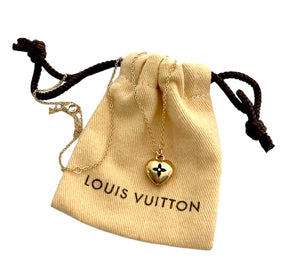 Repurposed Louis Vuitton Heart Charm Necklace