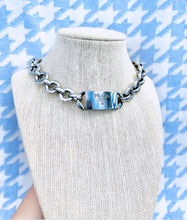 Load image into Gallery viewer, Very Rare Repurposed Prada Hardware Tag Antique Silver Necklace