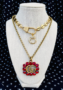 Repurposed Gucci Keychain Clasp & Removable Jaguar Charm Necklace