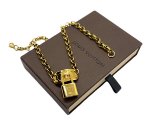 Repurposed Louis Vuitton Padlock Hardware Necklace