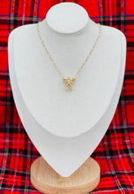 Load image into Gallery viewer, Repurposed Christian Dior Crystal Bow CD Charm Necklace
