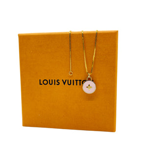Repurposed Light Lavender & Gold Louis Vuitton Signature Flower Necklace