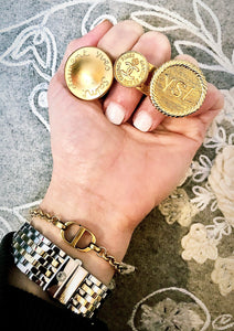 Repurposed Big & Bold Yves Saint Laurent  Gold Ring