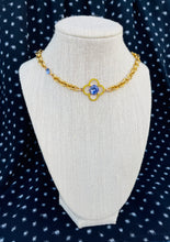 Load image into Gallery viewer, *Very Rare* Large Repurposed Louis Vuitton Purple &amp; Lime Green Flower Charm Toggle Necklace