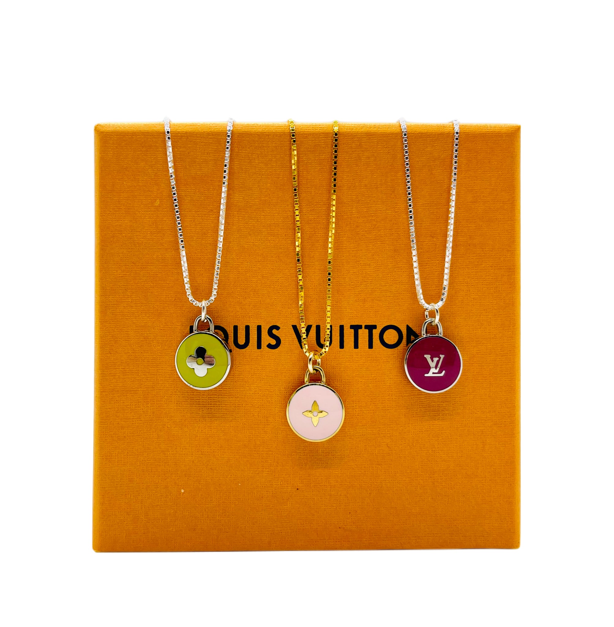 Louis Vuitton Pendant Chain LV Turquoise Monogram Flower Pendant