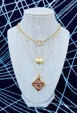 Load image into Gallery viewer, Repurposed Gucci Hardware Tag and Heart Charm Necklace