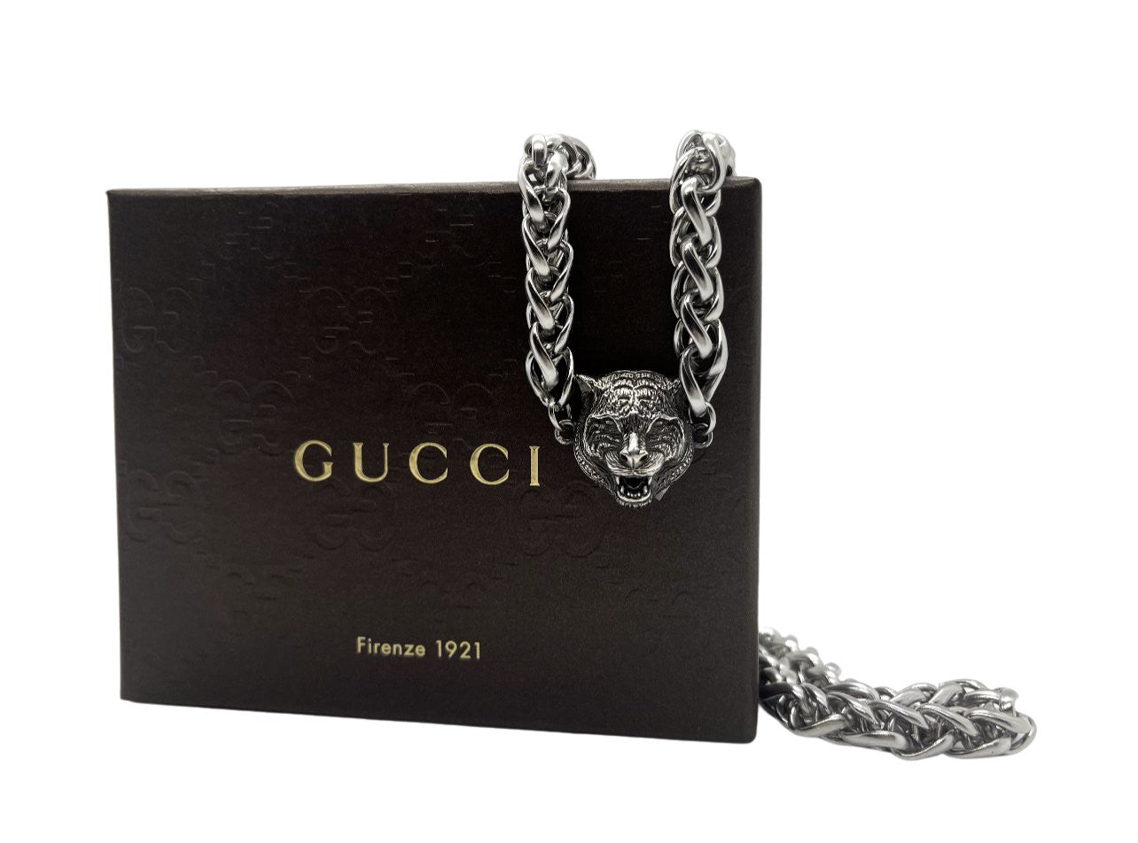 Gucci tiger necklace deals mens