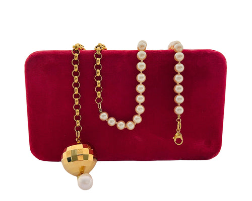 Repurposed Louis Vuitton Disco Ball Charm Belt/Necklace