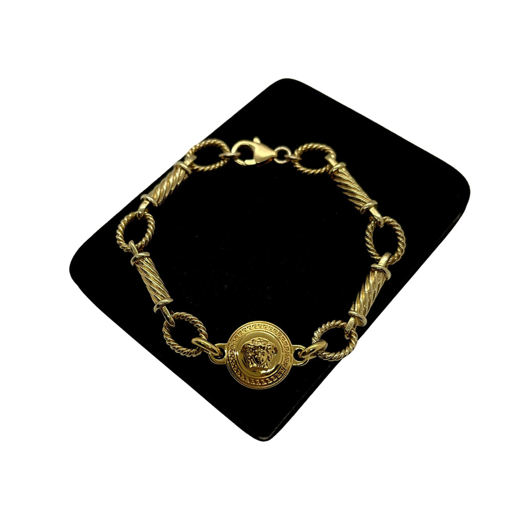 Gianni Versace medusa coin gold plated bracelet watch – BarbMama Gallery