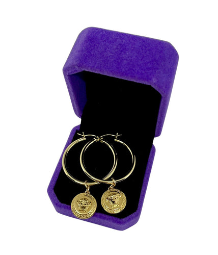 Repurposed Versace Medusa Versatile Gold Hoops