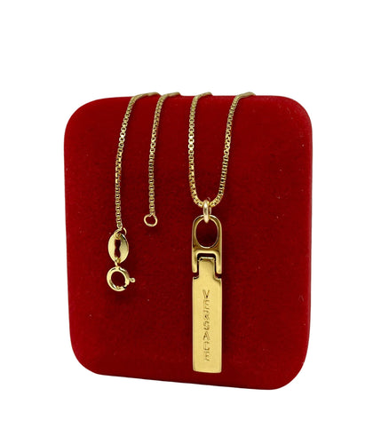 Repurposed Versace Vertical Bar Minimal Charm Necklace